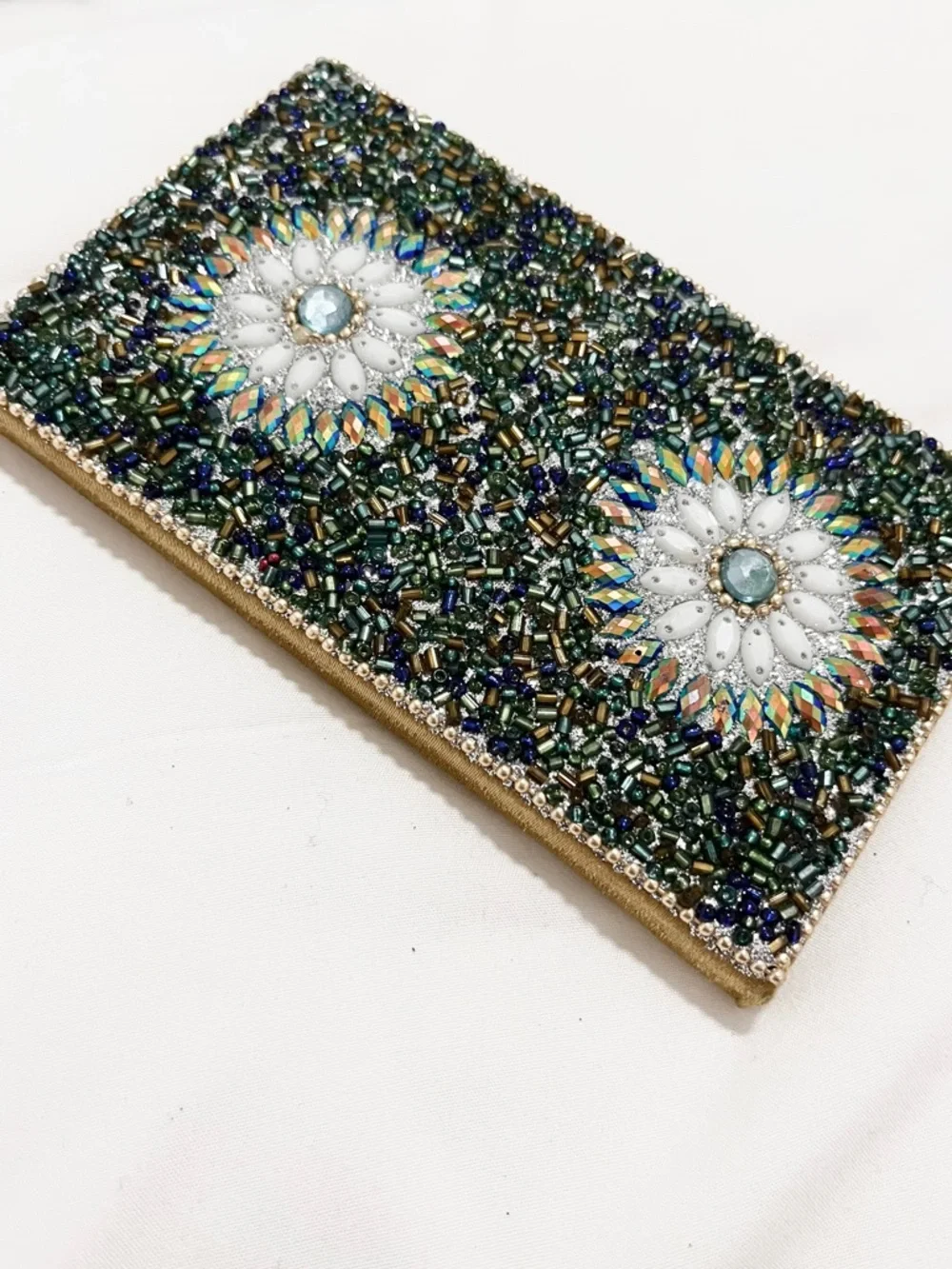 Floral Multi Colored Jeweled Blank Notebook 96 Pages 5.5”x 3.5” NWT